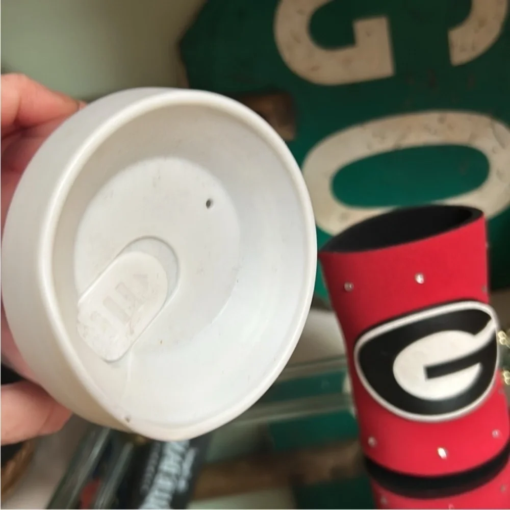 University of Georgia G Official Travel Mug New With Tags GO DAWGS SIC EM' SET 2